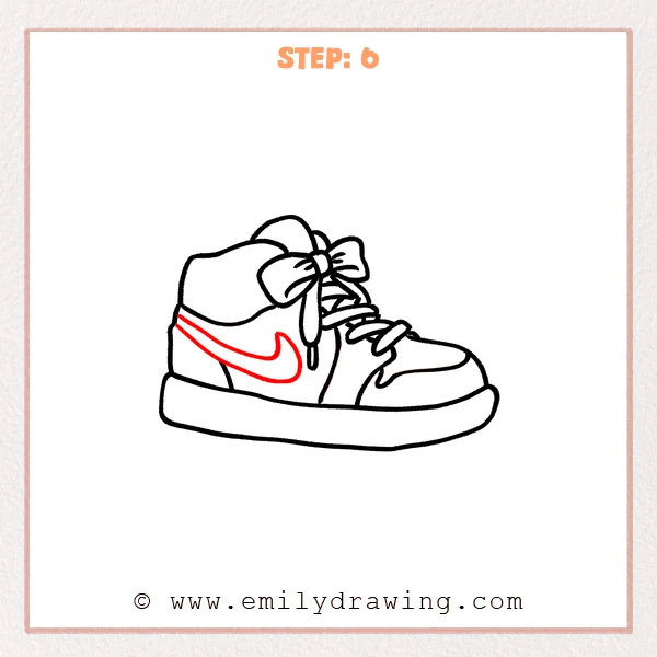how to draw a jordan shoe - Step 6